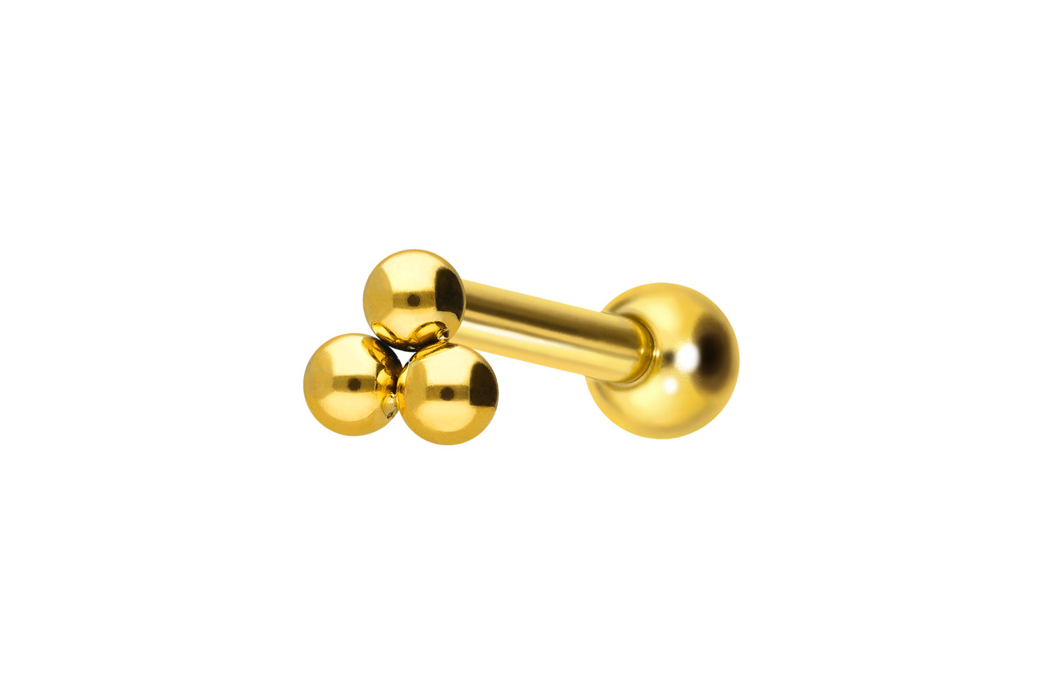 Titan Ohrpiercing mit Innengewinde 3 KUGELN